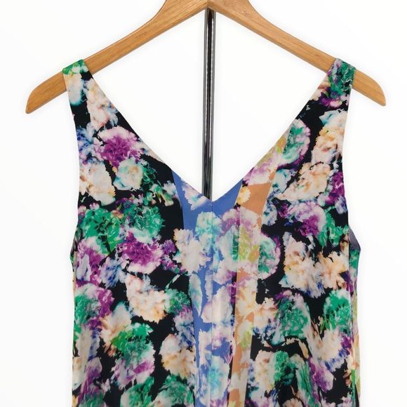 Nanette Lepore Silk Wildflower Shift Dress Sleeveless V Neck size XS - Picture 5 of 13